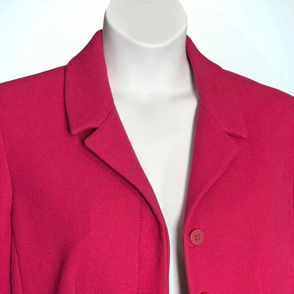 Coldwater Creek Blazer Jacket Sz M 10-12 Berry Pink Textured Lined Button Career - Picture 5 of 12